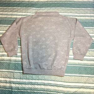 Adidas Womens Pullover Mock Funnel Neck Sweatshirt Size 6 All Over Print Grey